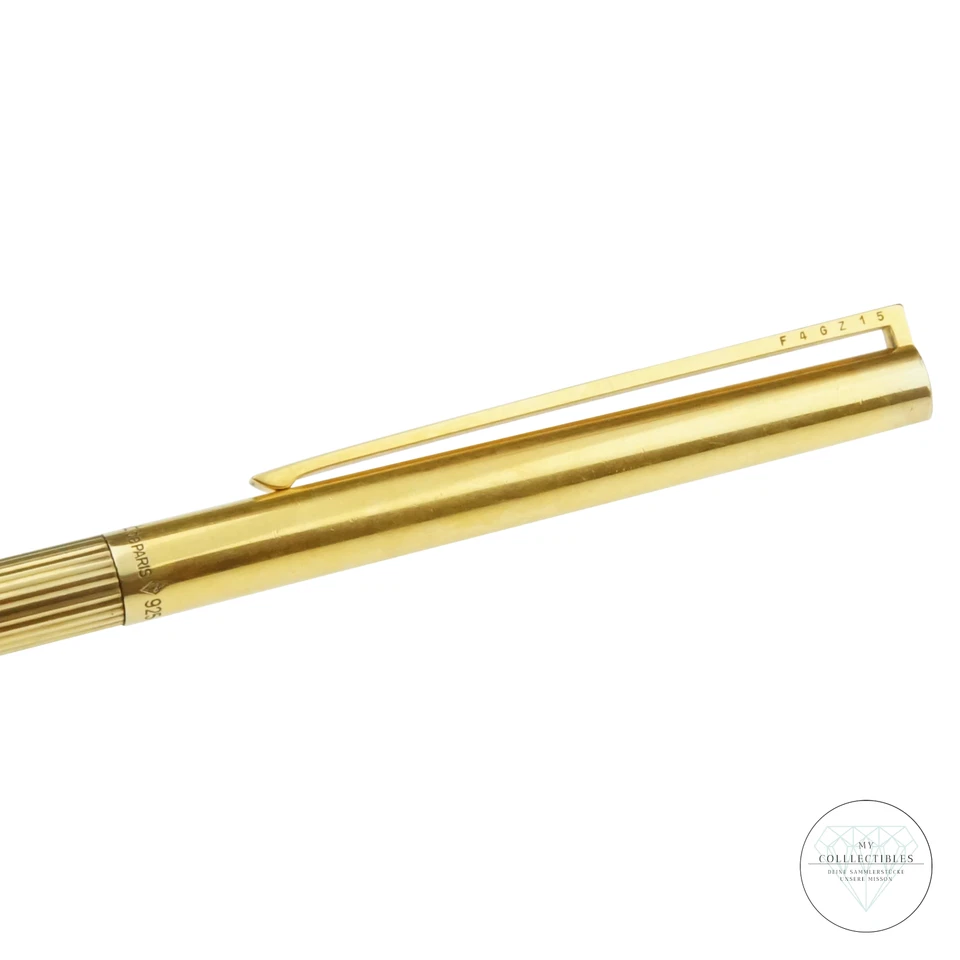 S.T. Dupont Classique Kugelschreiber 925er Silber Vermeil Gold Rot Drehmechanik - Bild 4 von 4