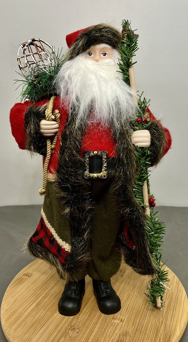 Ridgefield Home Holiday Collection Santa Claus W/ Staff & Gift