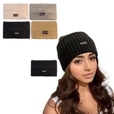 4Pcs Women Warm Knit Fleece Lined Headband Winter Ear Warmer Hair Band Head Wrap