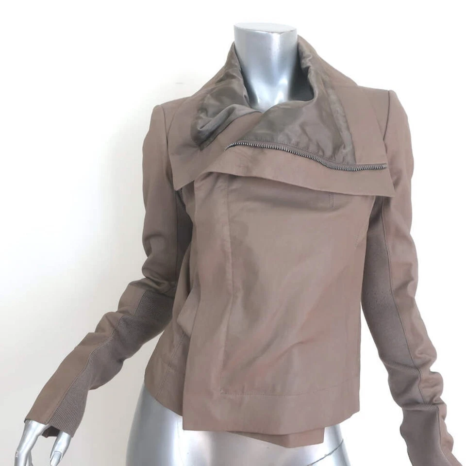 Rick Owens Classic Leather Biker Jacket DNA Dust Size 44 NEW - Image 2 of 4