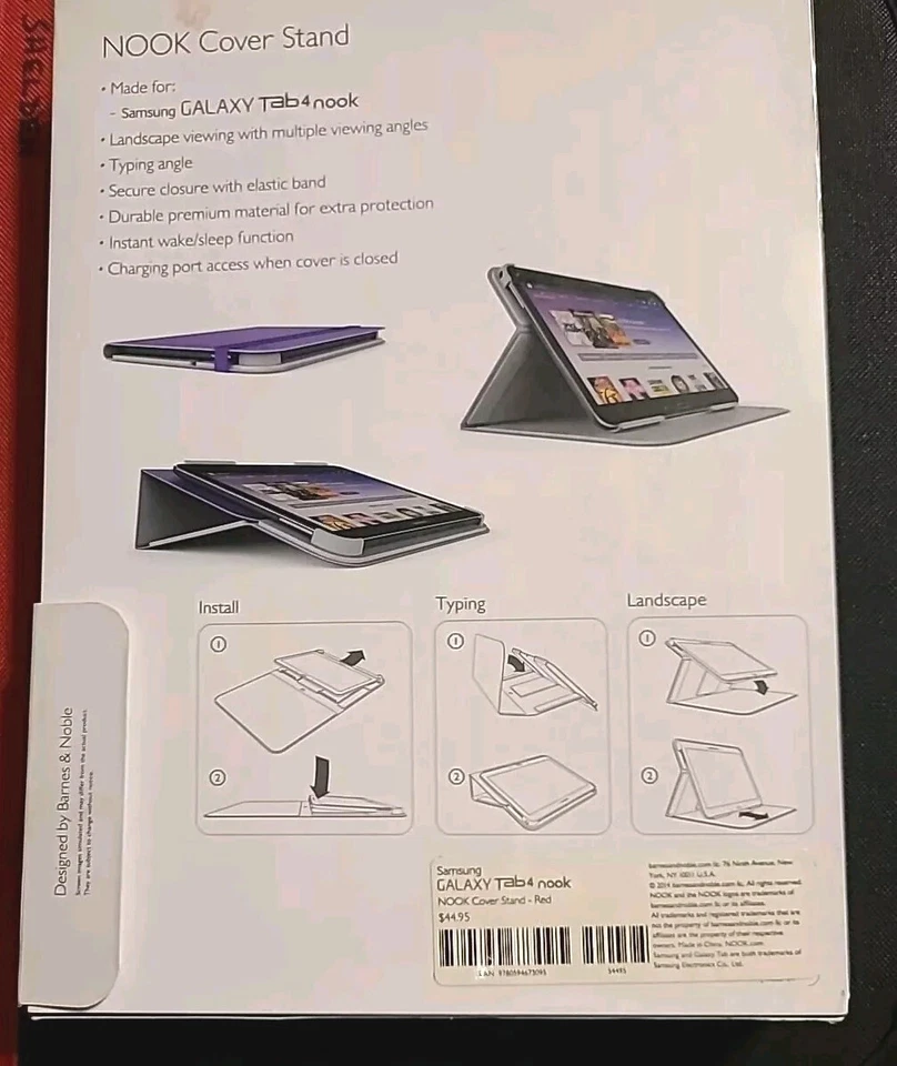 Samsung GALAXY TAB 4 10.1" NOOK Cover Stand - Red - Original Packaging Brand New - Image 2 of 2