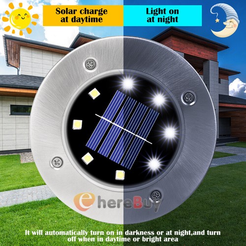 1-12PACK Solar In Ground Lights Outdoor Buried Lamp Disk LED Lawn Pathway Garden - Picture 9 of 19