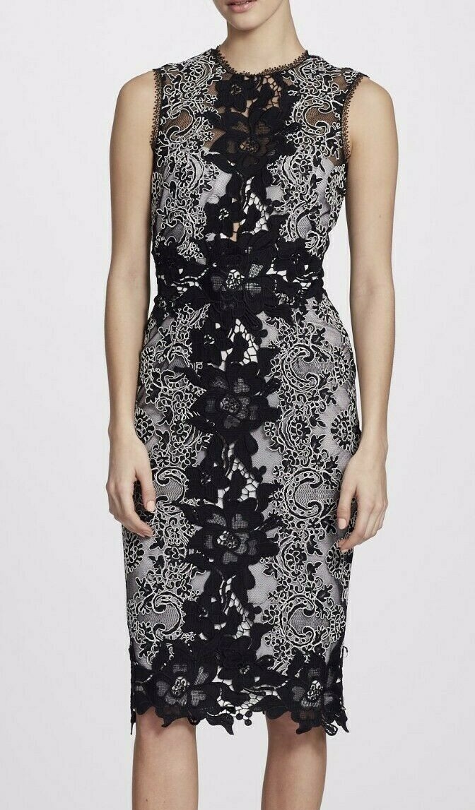 $795 New Marchesa Notte Sleeveless LACE Black White Dress Scalloped 0 2 4 14 | eBay $795 New Marchesa Notte Sleeveless LACE Black White Dress Scalloped 0 2 4 14 | eBay