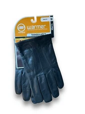 Manzella  Men Leather Insulated Dress Winter Gloves Black Medium DR10-10