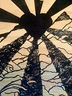 Silk Screen On Wood  ORIGINAL Signed F.E.C. 90/ 300 Framed, Handpainted