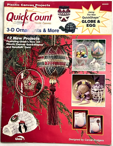 Plastic Canvas Pattern Book Quick Count 3D Christmas Ornaments Easter Egg igloo+ - 第 1/2 張圖片