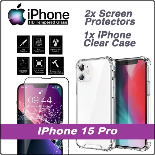 Apple IPhone 11 12 13 14 15 16 XR XS MiniProMax 9D Tempered Glass TPU Clear Case - Picture 34 of 39