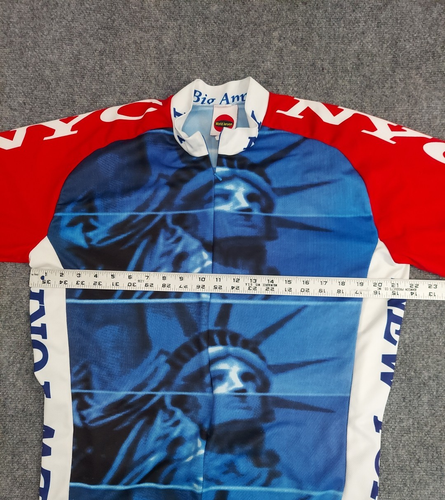 New York City Cycling Jersey XL Statue Libery Big Apple 3/4 Zip Short sleeve - Picture 7 of 14