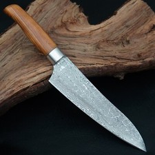 coltello cucina / cuoco  professionale fatto a mano in acciaio dmasco forgiato