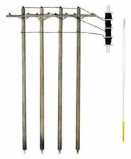 Woodland Scenics US2265 HO Scale Wired Telephone Poles with Single Crossbar