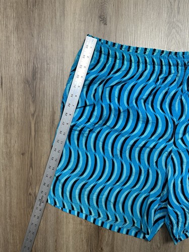Joe Boxer Vintage 90s Blue Crescent Moon Waves Trippy Men’s Swim Trunks XL - Picture 8 of 9