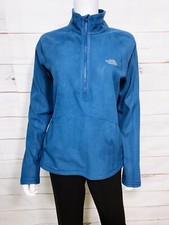 The North Face Womens Fleece 1/2 Zip Pullover Size L Blue Long Sleeve