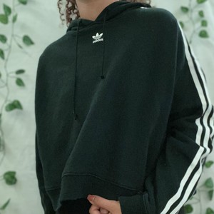 cropped black adidas hoodie