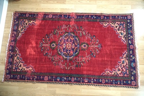 Red Boho Decor Rug, Blue Area Rug, Vintage Turkish Carpet, 4.89x8.40 ft. H-2496 - Picture 10 of 10