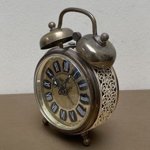 Blessing West German Wecker Vintage goldfarben klein funktioniert (M) - Bild 2 von 11