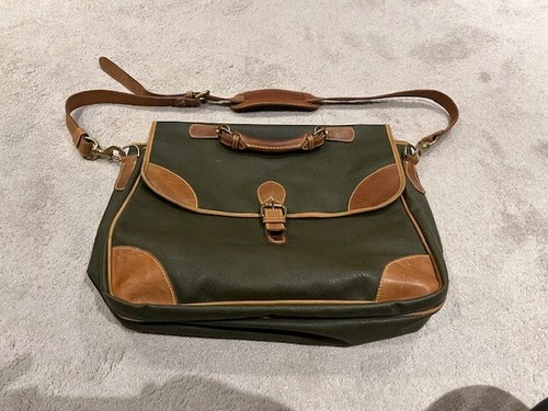 Vintage MULHOLLAND BROTHERS for Land Rover Bag Waxed Canvas & Leather Green