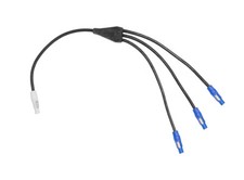 Power Cable 1 Powercon B Gray to Fanout 3 PowerCon A Blue Connector 3 ft 12 AWG