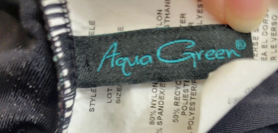 Traje de baño Aqua Traje de baño Verde Rosa Paisley Bloque Una pieza Playa Para mujer Talla Grande Foto 3 de 4