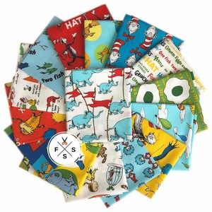 Kaufman-Dr-Seuss-Favorites-Half-Yard-Bundle-15pc-Quilt-Fabric-Rare-OOP