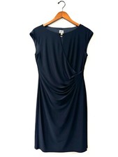 Annie Klein Dress Faux Wrap Sleeveless Midi Dress Jersey Stretch Size 6