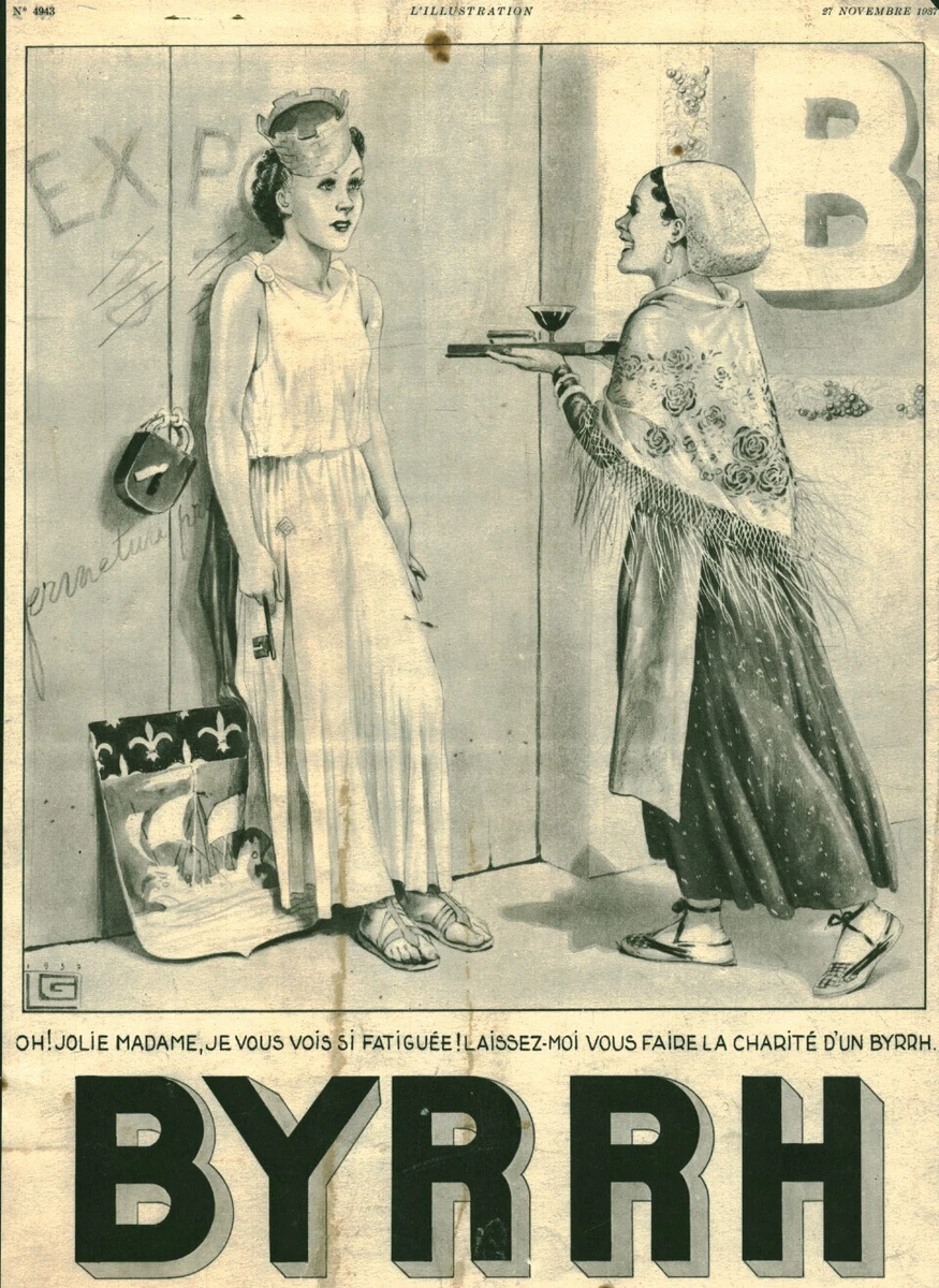 PUBLICITÉ ANCIENNE ALCOOL Byrrh quinquina 1908 issue de magazine EUR 7