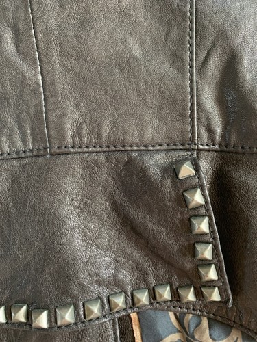 Gilet con borchie in pelle nera June Wear nuovo con etichetta taglia XS $ 199 - Foto 4 di 8