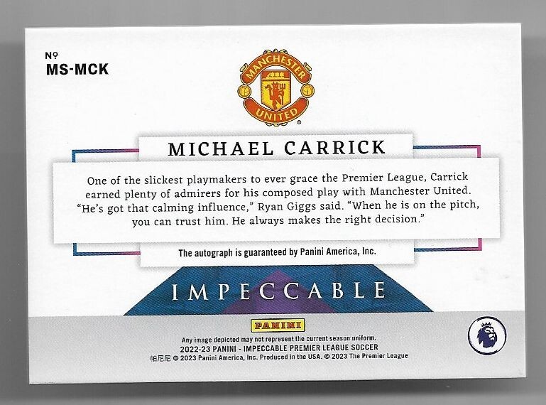 2022-23 Panini Impeccable Premier League Auto Card : Michael 