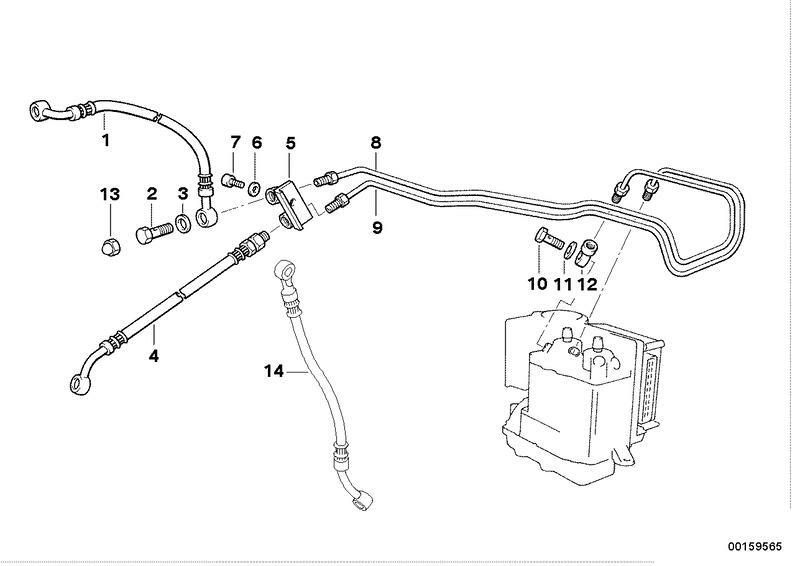 Oryginalne bmw 34322314454 - Przednia linia hamulcowa ABS Sprzedaż