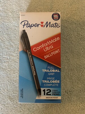 Paper Mate ComfortMate Ultra Retractable Ballpoint Pens, Black Ink,  Dozen