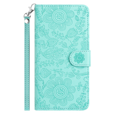Blumen geprägt Leder Brieftasche Ständer Handy Hülle für iPhone 14 13 15 16 12 7