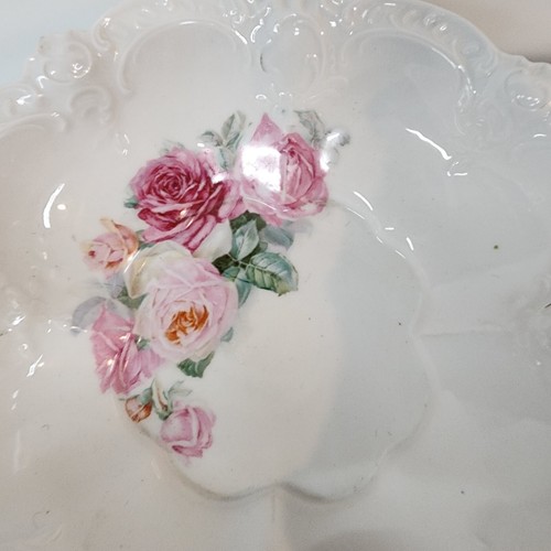 Beautiful Antique RS Prussia Rose Centerpiece Bowl 10"1/2 Red Mark Stamp - Picture 6 of 11