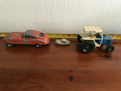 Vintage Lone Star cars & Tractor Large Diecast Red E Type Jaguar car
