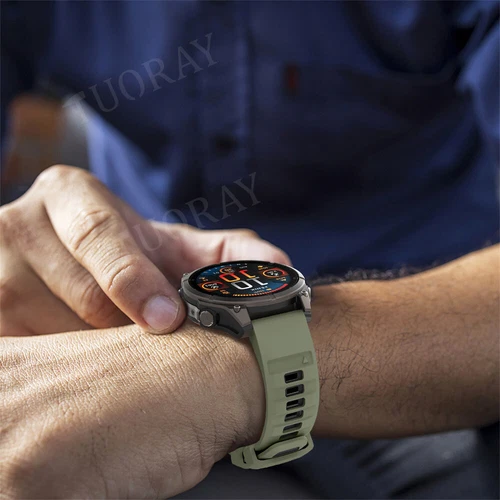 Quick Fit Strap For Garmin Fenix 8 E 7 7X 6 6S 6X 5X 5Plus 3 Silicone Watch Band - Picture 71 of 71