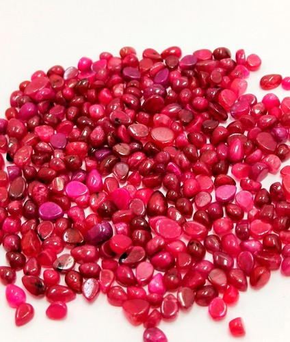 Natural Ruby 4X3 MM Pear Red Burma Cabochon Loose Gemstone Lot - Picture 4 of 5