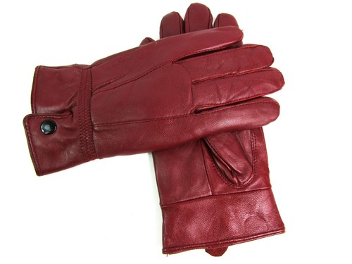 Nuevos guantes de cuero real súper suaves totalmente forrados varios colores invierno para dama - Imagen 119 de 173