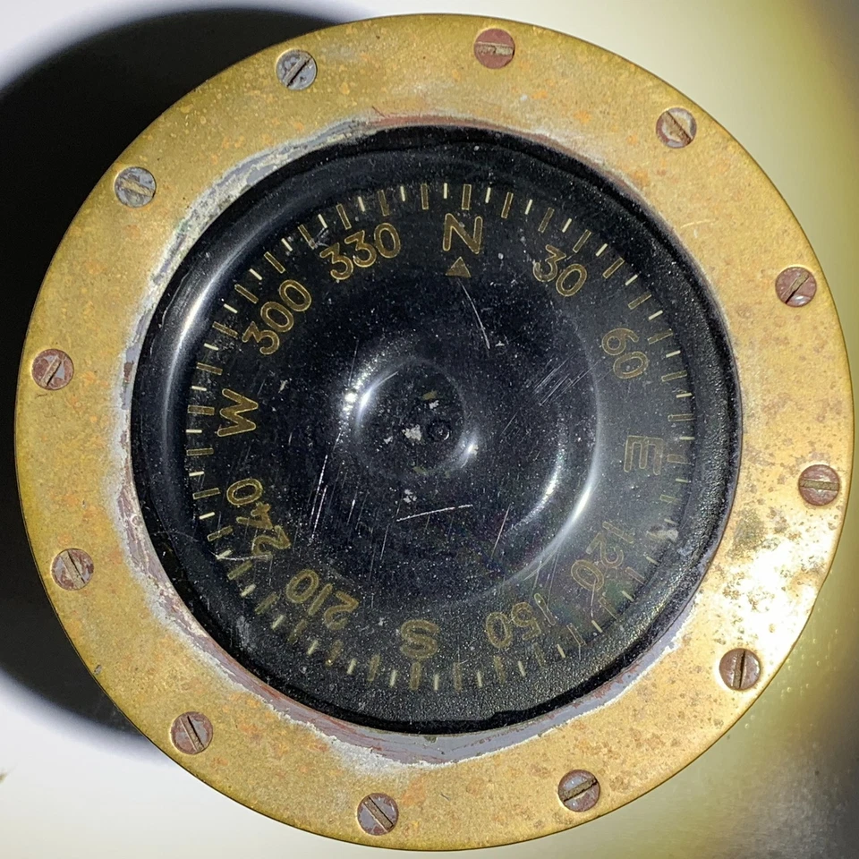 Bote salvavidas Binnacle Compass Segunda Guerra Mundial Marina de los Estados Unidos - Oficina de barcos MK 2 mod 0 Foto 3 de 4