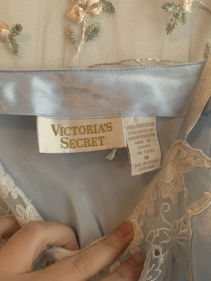 Vintage Victoria’s Secret Blue Slip Dress Coquette Balletcore Size M - Image 4 of 4