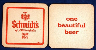 15 Schmidts of Philadelphia Light Beer Coasters One Beautiful Beer Red Square