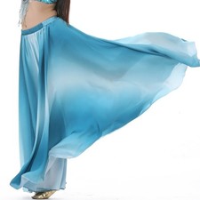 Women Elastic Waist Belly Lyric Dance Long Skirt Performances Gradients Skirts
