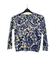 GANT LADIES FLORAL BLUE WOOL JUMPER Size M VGC 100% WOOL