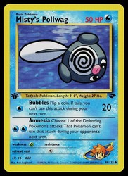 Misty's Poliwag 89/132 1st Edition Common Gym Challenge Pokemon Card