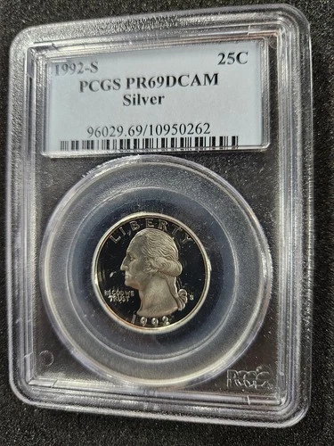 🌟1992-S George Washington Silver Proof Quarter Coin PCGS PR69 DCAM