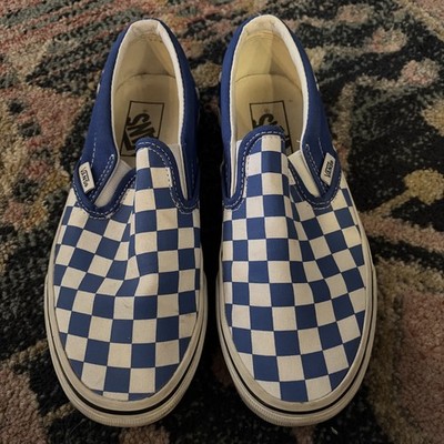 VANS Blue Checkered Shoes Boys Size 5