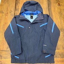 The North Face Boys HyVent Waterproof Hooded Rain Jacket Navy Blue Size M 10/12