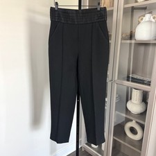 Veronica Beard Olea Black Tuxedo Trouser 6 Satin High Waisted Ankle Dress Pants