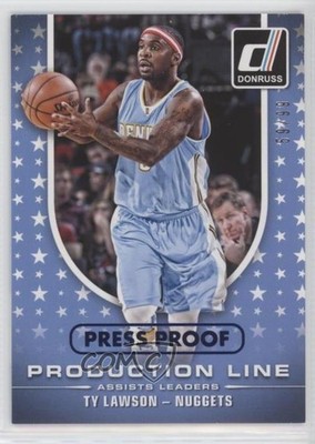 2014 Panini Donruss Production Line Assists Press Proof Blue 59/99 Ty Lawson 0lm
