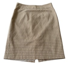 Banana Republic Straight  Pencil Skirt Womens Size 8 Beige White Textured Zip