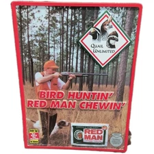 RED MAN TOBACCO CHEW PLASTIC SIGN QUAIL UNLIMITED HUNTING OUTDOORS FISHING BAR 