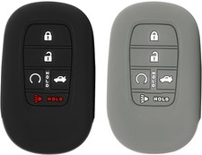 2PCS Silicone Key Fob Case, Keyless Entry Remote Control black grey