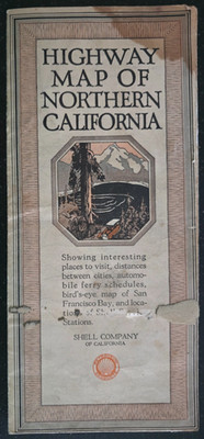 Vintage 1926 Shell Oil Co. Highway Map of Northern California
